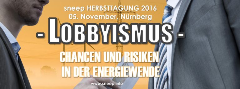 Inviation to the sneep conference “Lobbyism in the energy transition”